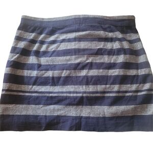 Gap Navy and Gray Striped Linen Blend Chambray Mini Skirt 8